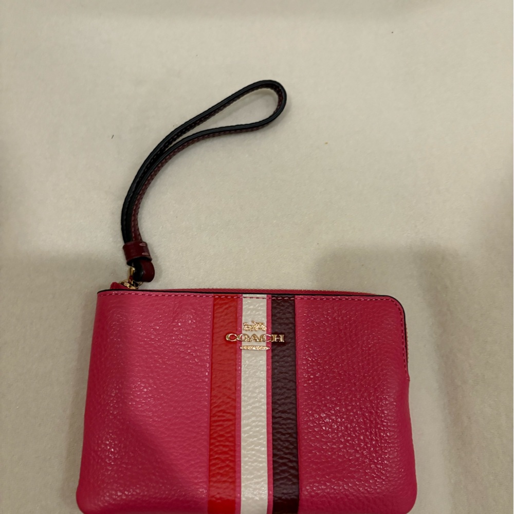Coach Pink and White Clutch Wristlet